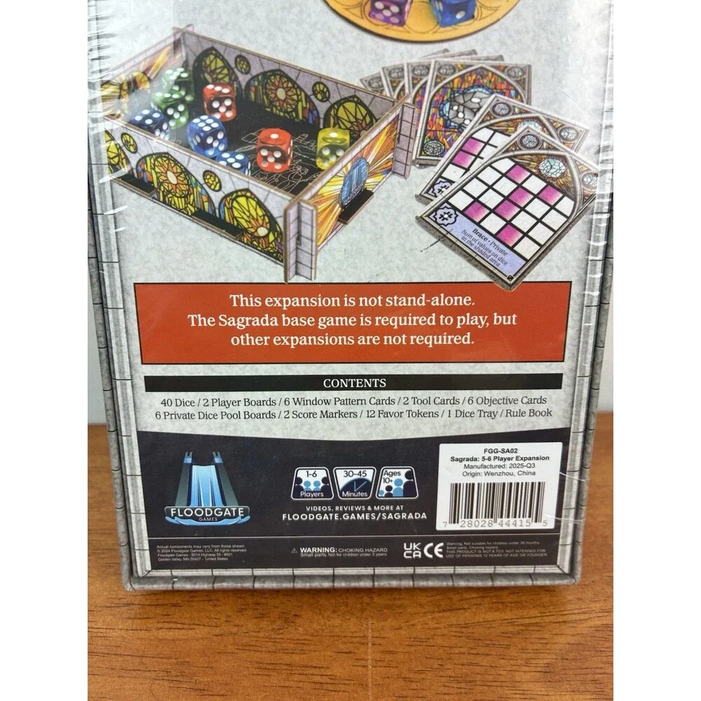 Sagrada 5-6 Player Expansion Set By Floodgate Games New Factory Sealed